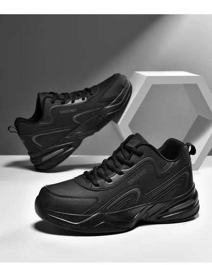 Scarpe da corsa sportive da uomo Scarpe da ginnastica casual morbide da passeggio all'aperto Sneaker in pelle di design di moda Tennis da uomo impermeabile Masculina