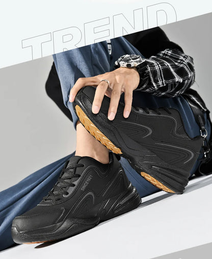 Scarpe da corsa sportive da uomo Scarpe da ginnastica casual morbide da passeggio all'aperto Sneaker in pelle di design di moda Tennis da uomo impermeabile Masculina