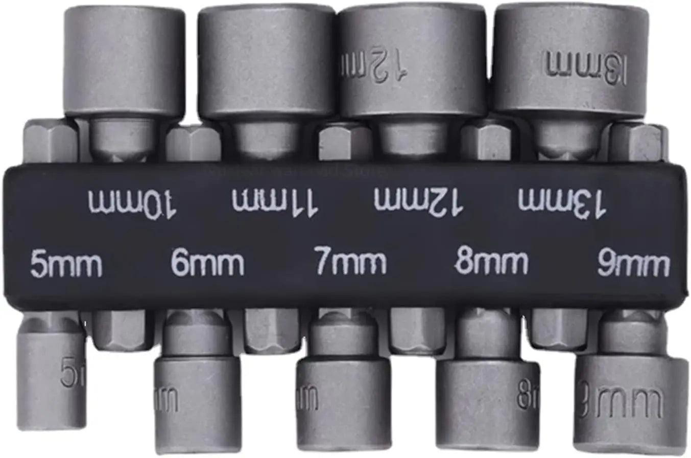 9 pz/set 5mm-13mm Prese Esagonali Manicotto Ugelli Dado Driver Set Set di Cacciaviti Schroevendraaier Set Bit Set Strumenti Chiavi a bussola