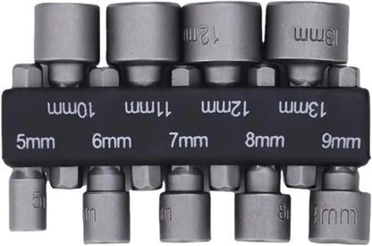 9 pz/set 5mm-13mm Prese Esagonali Manicotto Ugelli Dado Driver Set Set di Cacciaviti Schroevendraaier Set Bit Set Strumenti Chiavi a bussola