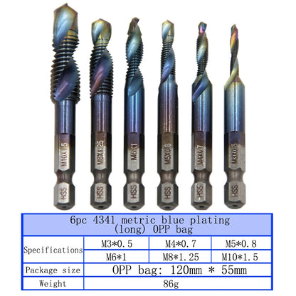 Multi functional HSS drilling tapping integrated spiral tap hand-held electric drill tap tool chamfer machine composite tap