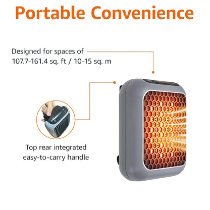 Mini riscaldatore più veloce per piccoli bagni domestici, ventilatori di riscaldamento, riscaldatore elettrico in ceramica PTC da parete con telecomando per uso domestico