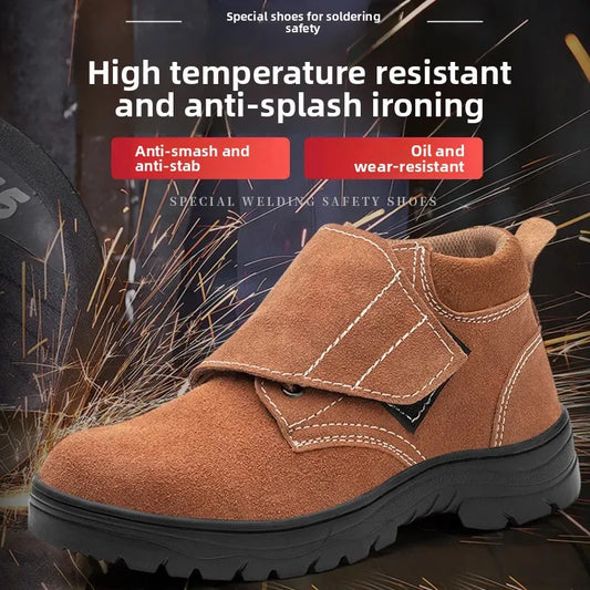 Punta in acciaio Scarpe antinfortunistiche da lavoro Taglio medio Anti-pugnalata Antiscivolo Resistente all'usura Testa della stanza Scarpe per saldatura elettrica Protezione del lavoro Footwea