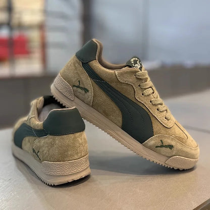 Scarpe da lavoro casual da uomo Autunno Inverno Antiscivolo Leggere Fondo morbido Sport alla moda per il tempo libero Scarpe da tavolo Dequn di marca