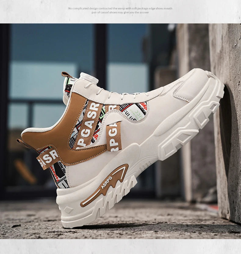 Nuove scarpe da skateboard da uomo Scarpe da ginnastica con piattaforma da viaggio Comode scarpe stringate alla moda Casual 2025 Nuovo autunno Aumento di altezza all'aperto No