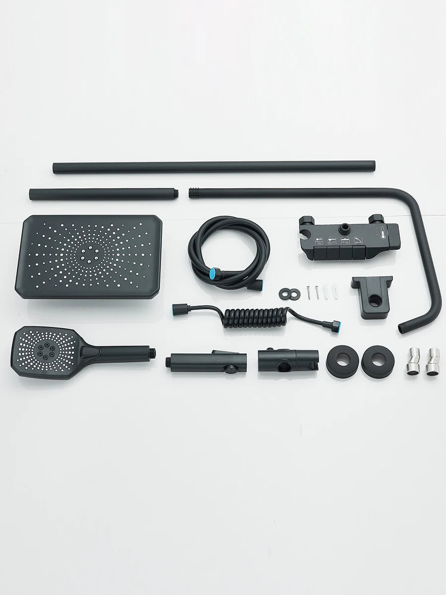 Sistema doccia a 4 vie con soffione a pioggia, bidet, miscelatore per acqua calda e fredda per kit doccia da bagno