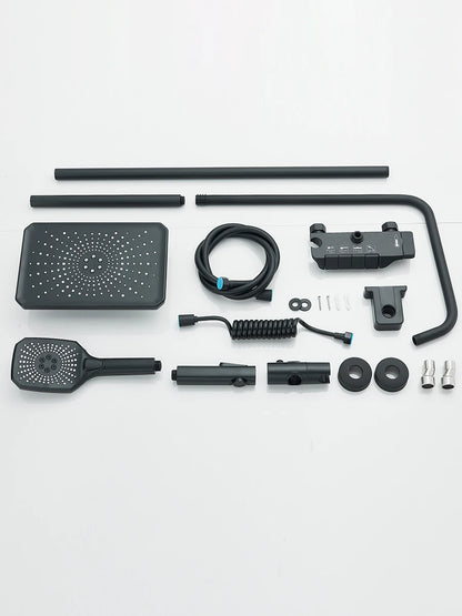 Sistema doccia a 4 vie con soffione a pioggia, bidet, miscelatore per acqua calda e fredda per kit doccia da bagno