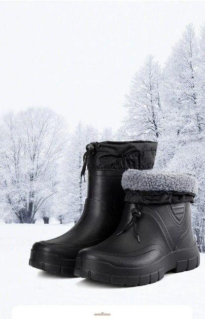 2025 Stivali da neve da uomo Outdoor Pesca impermeabile Stivaletti invernali caldi per uomo Taglie forti Suola spessa antiscivolo 2025