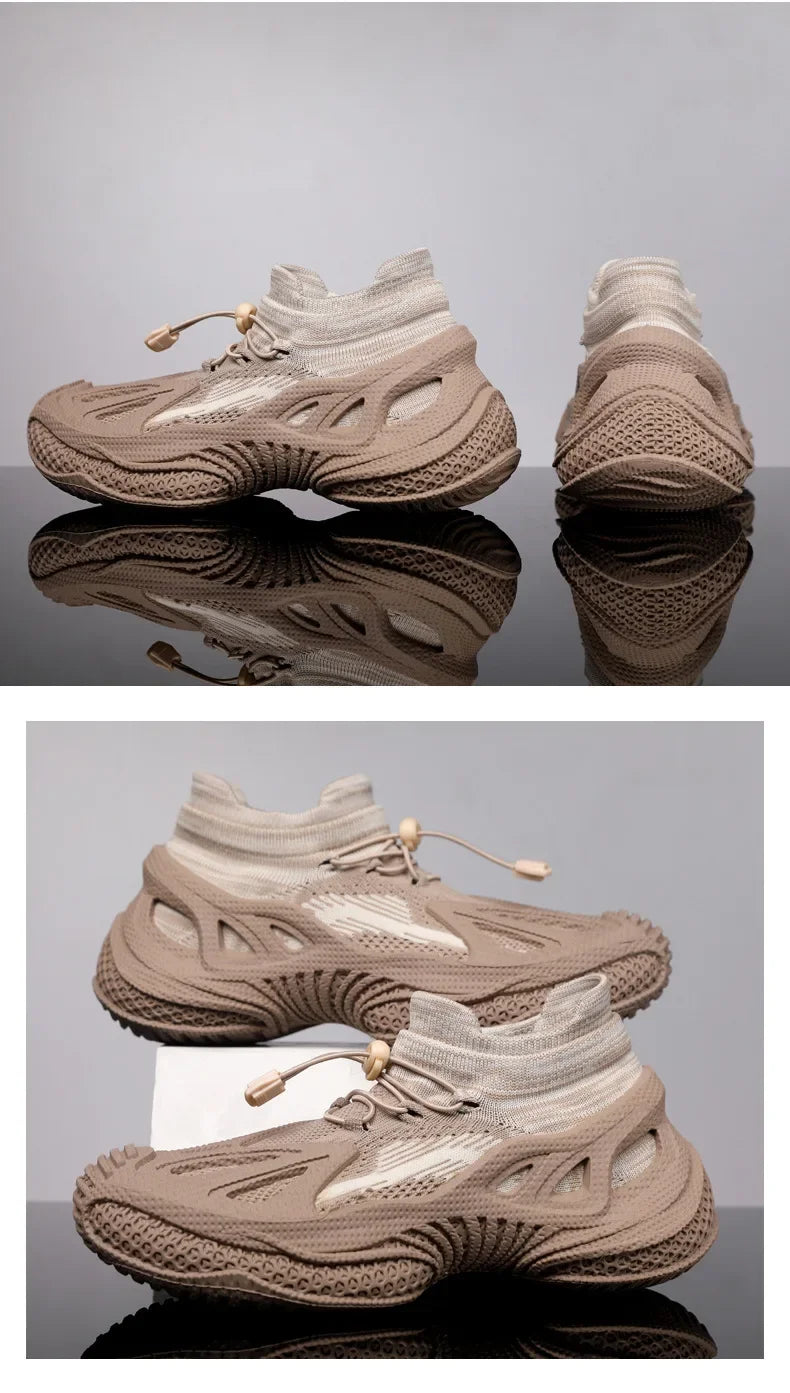 Scarpe da corsa da uomo Tomaia in mesh Traspirante Calzature sportive casual Tendenza estiva Ultraleggero Comodo Slip-on alla caviglia alta