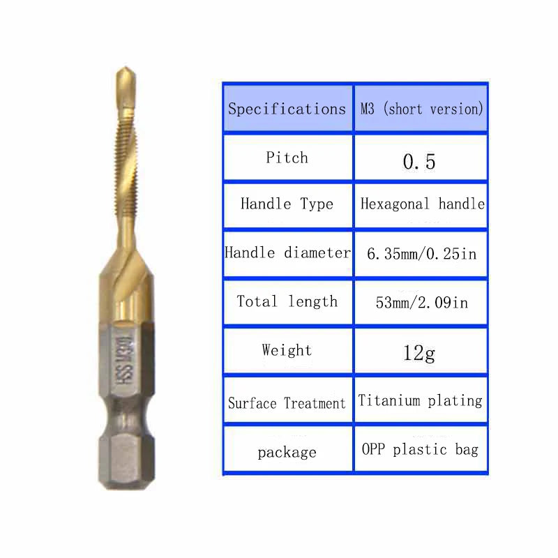 Multi functional HSS drilling tapping integrated spiral tap hand-held electric drill tap tool chamfer machine composite tap