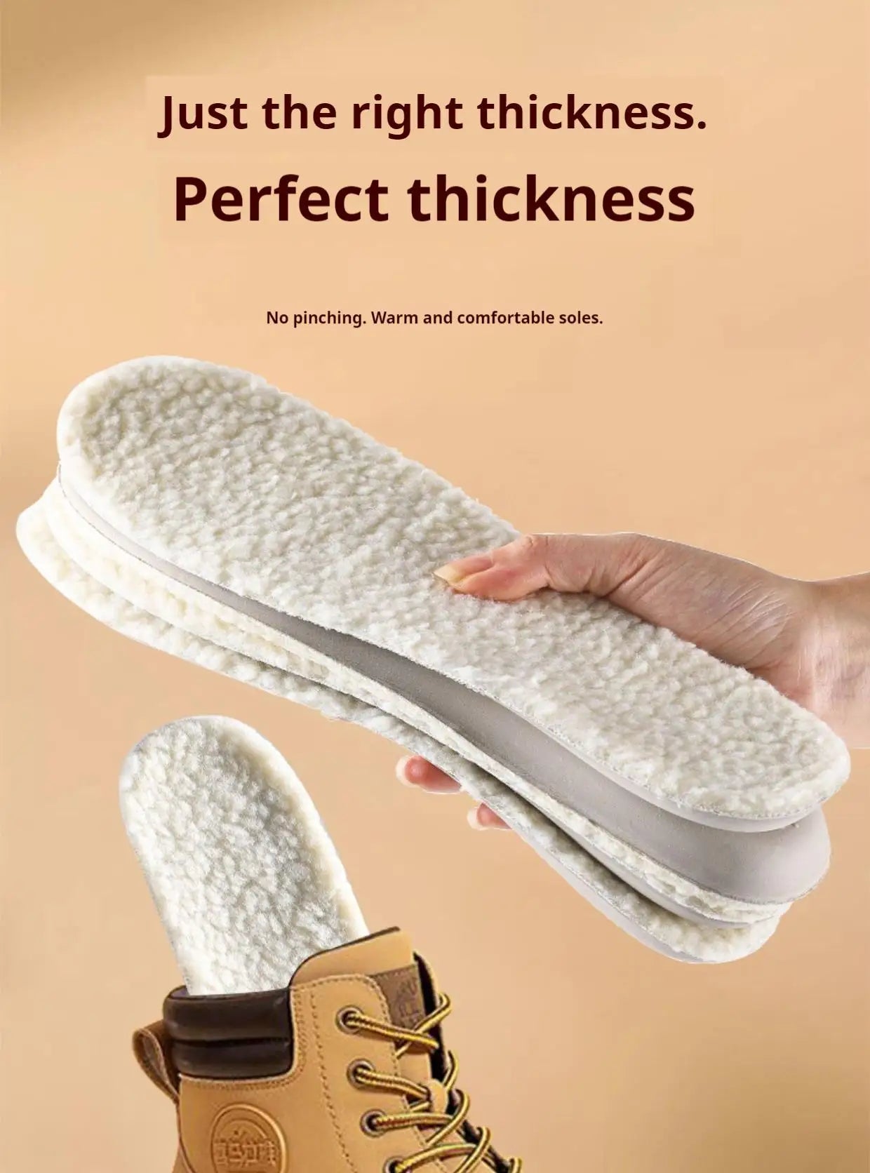 unisex Lattice Lambswool Sottopiede Scarpe di cotone Calore invernale Solette Suola morbida per scarpe Peluche spesso Ammortizzante Rilievi per scarpe 1 paio