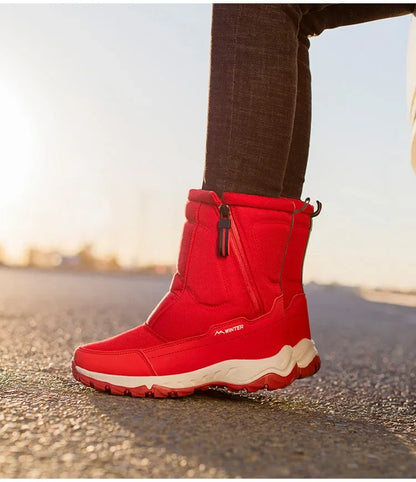 Stivali da uomo Scarpe invernali da uomo Stivali da neve caldi Scarpe calde da uomo a metà polpaccio Stivali invernali in peluche spesso per uomo Scarpe da donna in cotone