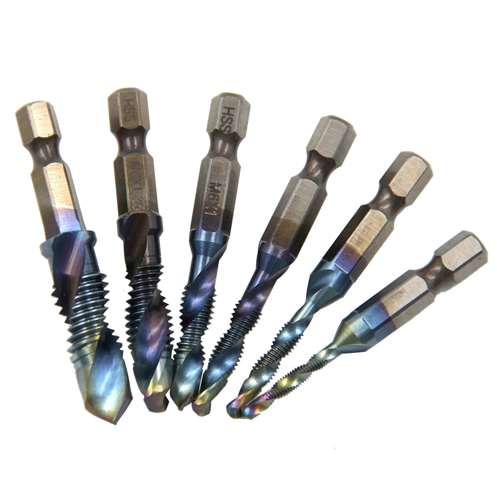 Multi functional HSS drilling tapping integrated spiral tap hand-held electric drill tap tool chamfer machine composite tap