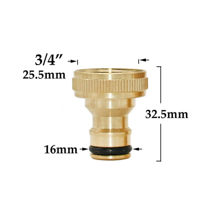 Raccordo rapido per tubo flessibile in ottone da 1/2'', 5/8", 3/4'', 1'', raccordo di arresto dell'acqua, raccordo per rubinetto con filettatura in rame, adattatore per pistola per irrigazione da giardino