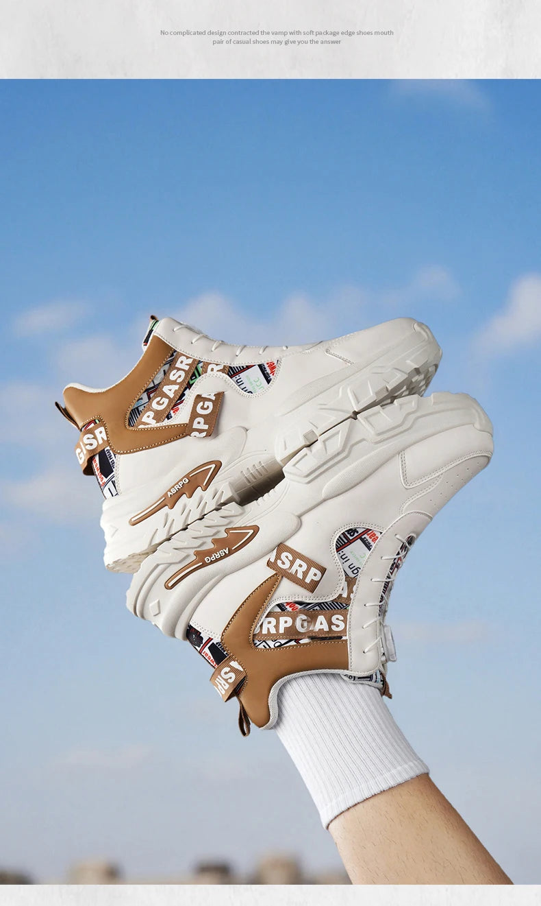 Nuove scarpe da skateboard da uomo Scarpe da ginnastica con piattaforma da viaggio Comode scarpe stringate alla moda Casual 2025 Nuovo autunno Aumento di altezza all'aperto No