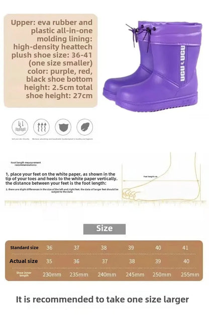 Stivali invernali in cotone EVA ispessito foderato in pile da donna ultraleggeri e impermeabili, scarpe in cotone caldo antifreddo per lavaggio auto