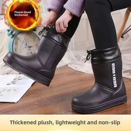 Stivali invernali in cotone EVA ispessito foderato in pile da donna ultraleggeri e impermeabili, scarpe in cotone caldo antifreddo per lavaggio auto