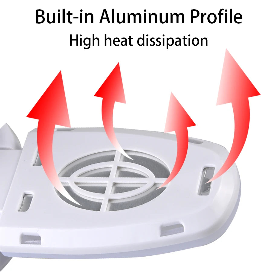 Lampadina LED pieghevole da 28 W E27, lampada a LED con ventola, CA 220 V 110 V, faretto per illuminazione di casa, soffitto, stanza, garage