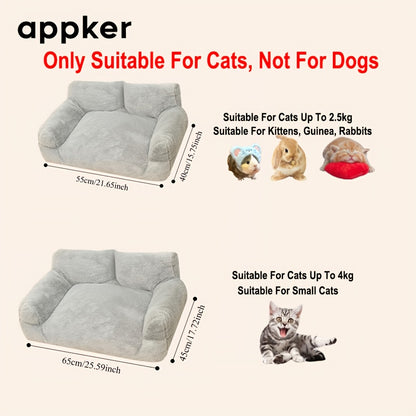 appker Gray Cat Sofa Bed - All Seasons Pet Sofa, Cat Bed, Comfortable Plush Sofa, Suitable for Autumn And Winter Seasons, Suitable for Indoor Cats, Comfortable Home Decoration, Cat Sofa Bed, Modern Pet Furniture, Also Suitabl