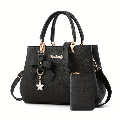 Borse con fiocco per donna, borsa a tracolla alla moda con portamonete, borsa a tracolla con manico superiore per l'ufficio
