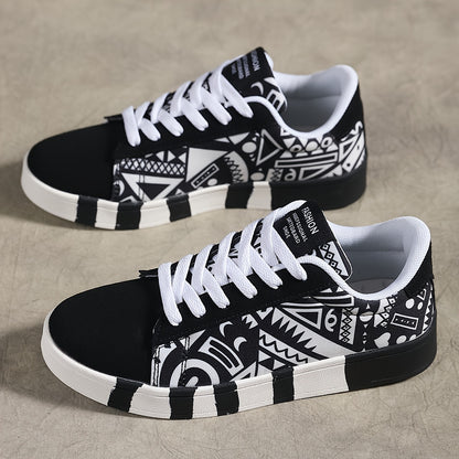 Graphic Pattern Lightweight Breathable Skate Shoes, Casual Versatile Wear Resistance Non Slip Walking Shoes Outdoor Sneakers For Women & Men