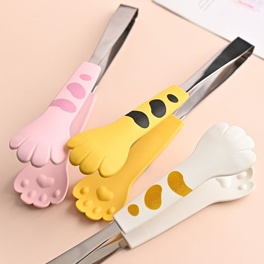 1 pinza per alimenti a forma di zampa di gatto, simpatiche pinze per pasti in cartone animato, pinze per barbecue in acciaio inossidabile, clip per panini, clip per cubetti di ghiaccio, pinze per zucchero, gadget da cucina