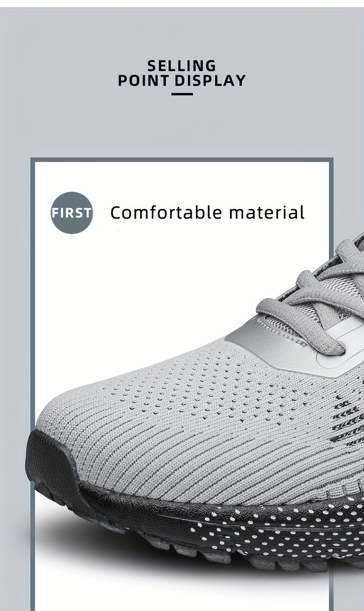 CLOHOO Scarpe da ginnastica da uomo alla moda, traspiranti, leggere e comode, in maglia, per correre e fare jogging, scarpe casual da passeggio antiscivolo e resistenti all'usura