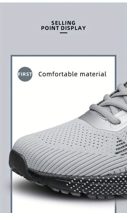 CLOHOO Scarpe da ginnastica da uomo alla moda, traspiranti, leggere e comode, in maglia, per correre e fare jogging, scarpe casual da passeggio antiscivolo e resistenti all'usura