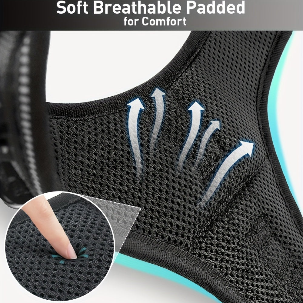 Dog Harness, Reflective No Choke Pet Vest With Front And Back 2 Leash Clips, Soft Padded Dog Harnesses With Easy Control Handle For Training And Walking