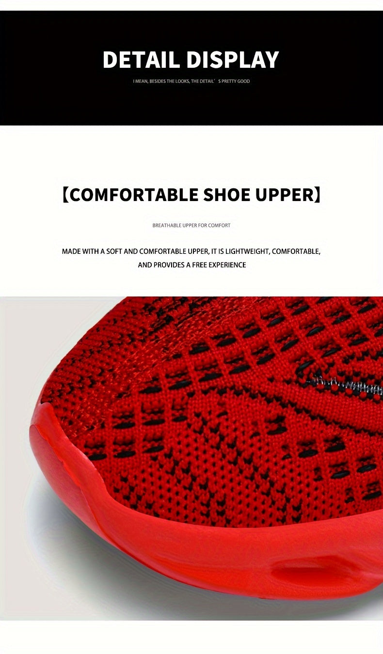 Scarpe da corsa traspiranti in maglia da uomo con assorbimento degli urti, comode sneakers con lacci e suola morbida per jogging all'aperto, primavera ed estate