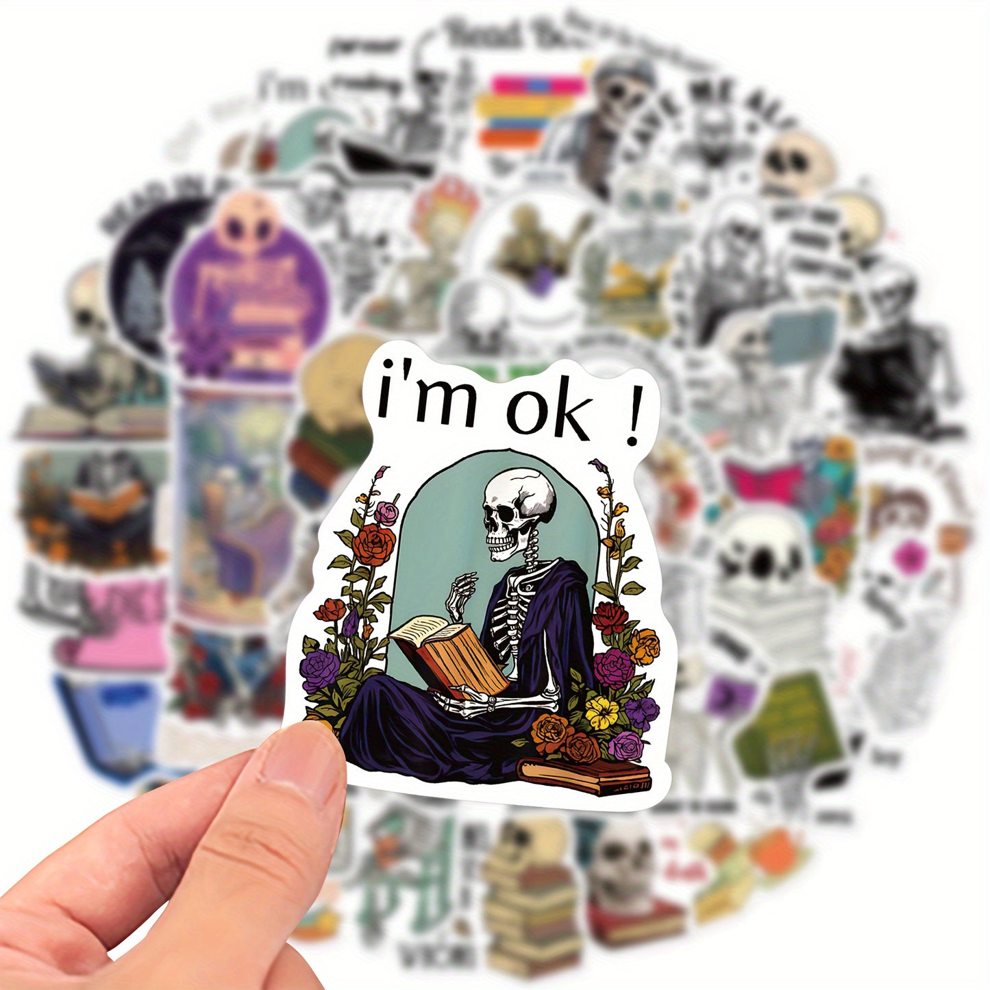 [50 adesivi decorativi con teschio e graffiti] 50 adesivi decorativi con teschio e graffiti per laptop, borraccia, bagaglio, casco, skateboard, cancelleria, moto, regalo per le vacanze