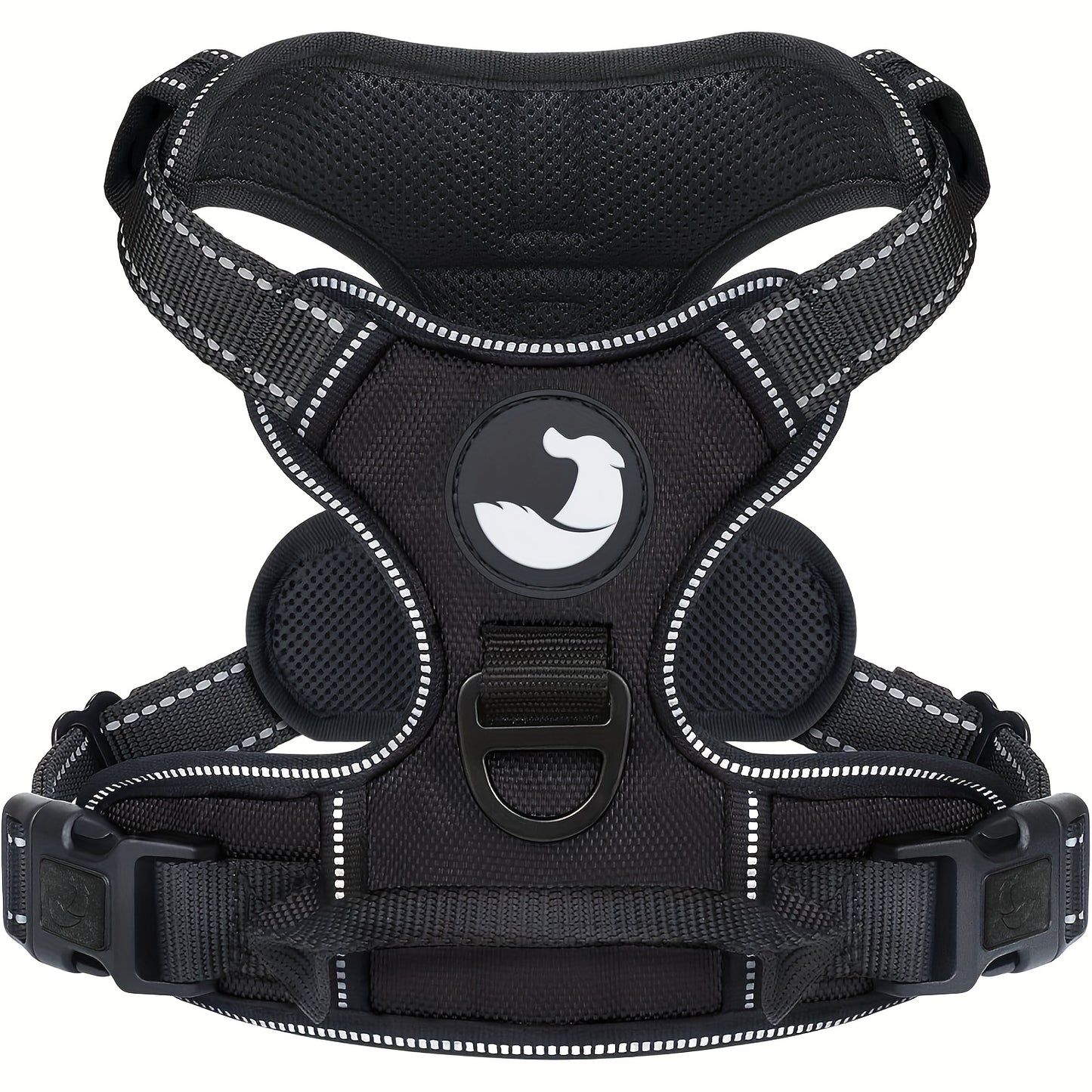 Dog Harness, Reflective No Choke Pet Vest With Front And Back 2 Leash Clips, Soft Padded Dog Harnesses With Easy Control Handle For Training And Walking