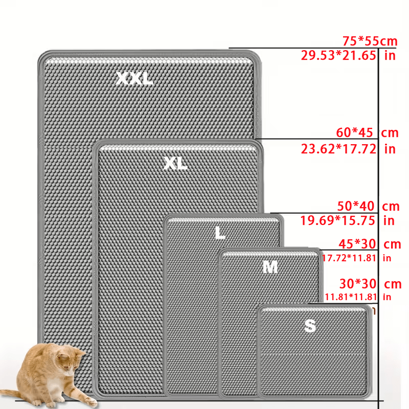 Double-Layer Cat Litter Mat with EVA Material | Odor-Control, Non-Slip, Easy-Clean Design for Indoor Cats, Durable & Comfortable Pet Waste Management, Modern Pet Accessory, Easyclean Material