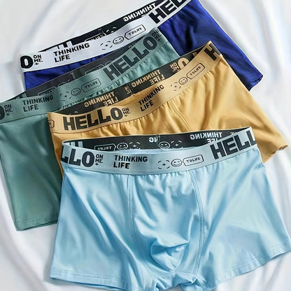 4PCS Men's Underpants Teenagers Men's Underpants Boxer Trendy Underpants Random Printing Non-positioning