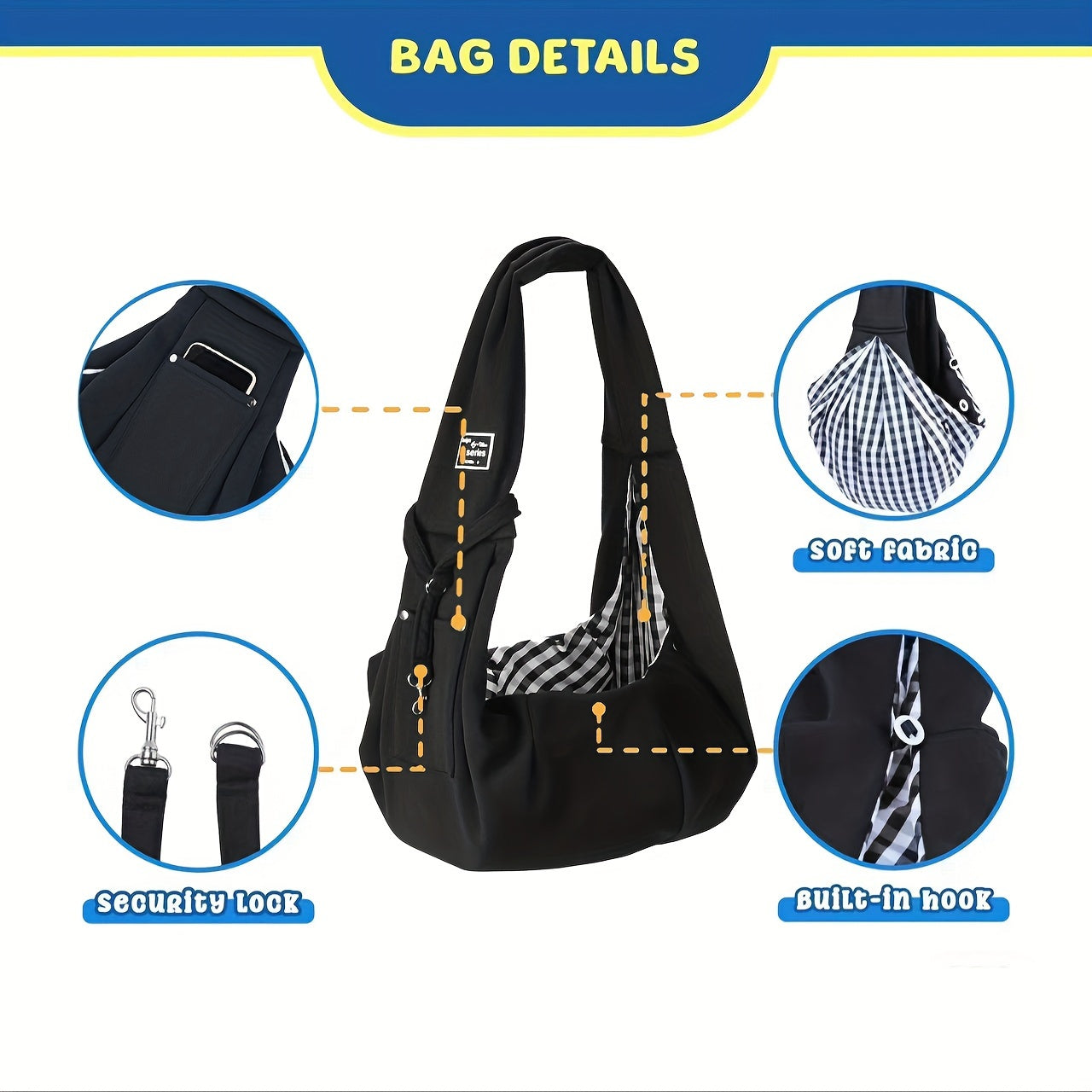 Pet Sling Carrier, Soft Pet Carrier, Dog And Cat Travel Bag For Outdoor, Dog Carrier, Cat Carrier, Travel Companion For Puppies, Kittens & Small Animals Christmas Gift