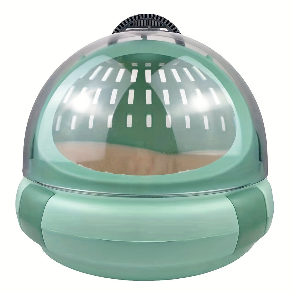1pc Space Capsule Cat Litter Box, Portable Cat Carrier, PVC Material, Airline-Approved Pet Travel Carrier, Transparent Dome With Ventilation, Modern Cat Toilet, Handheld Cat Cage