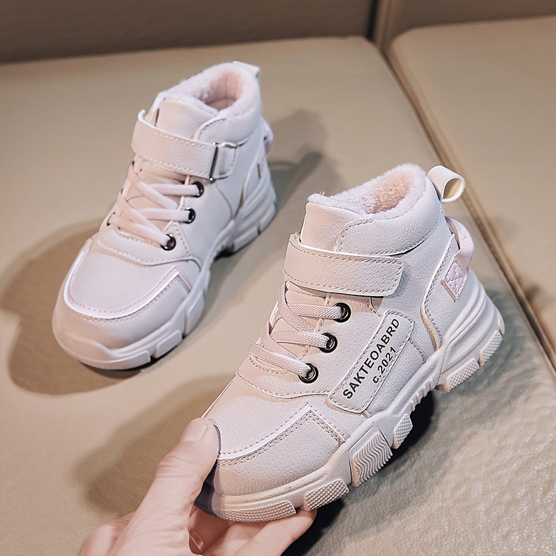 Stivali da neve per ragazzi, stivali invernali casual con stampa di lettere e applicazioni magiche, termici e antiscivolo