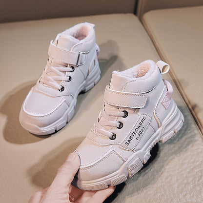 Stivali da neve per ragazzi, stivali invernali casual con stampa di lettere e applicazioni magiche, termici e antiscivolo