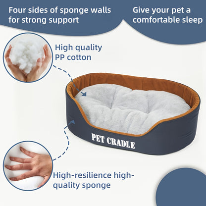 1pc Extra Large Winter Dog Bed for Small & Medium Cats & Dogs - Heavy-Duty Non-Slip Base, All-Season Indoor/Outdoor Pet Bed with Easy-Clean Design, Removable Cushioned Seat, Machine Washable Soft Interior