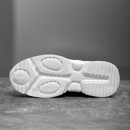 Sneakers da uomo leggere, casual, con stampa di lettere e design di tendenza, con cinturino anteriore - Suola bassa in EVA, tomaia in PU e tessuto, traspiranti e resistenti per corsa, escursionismo, attività all'aperto e uso quotidiano