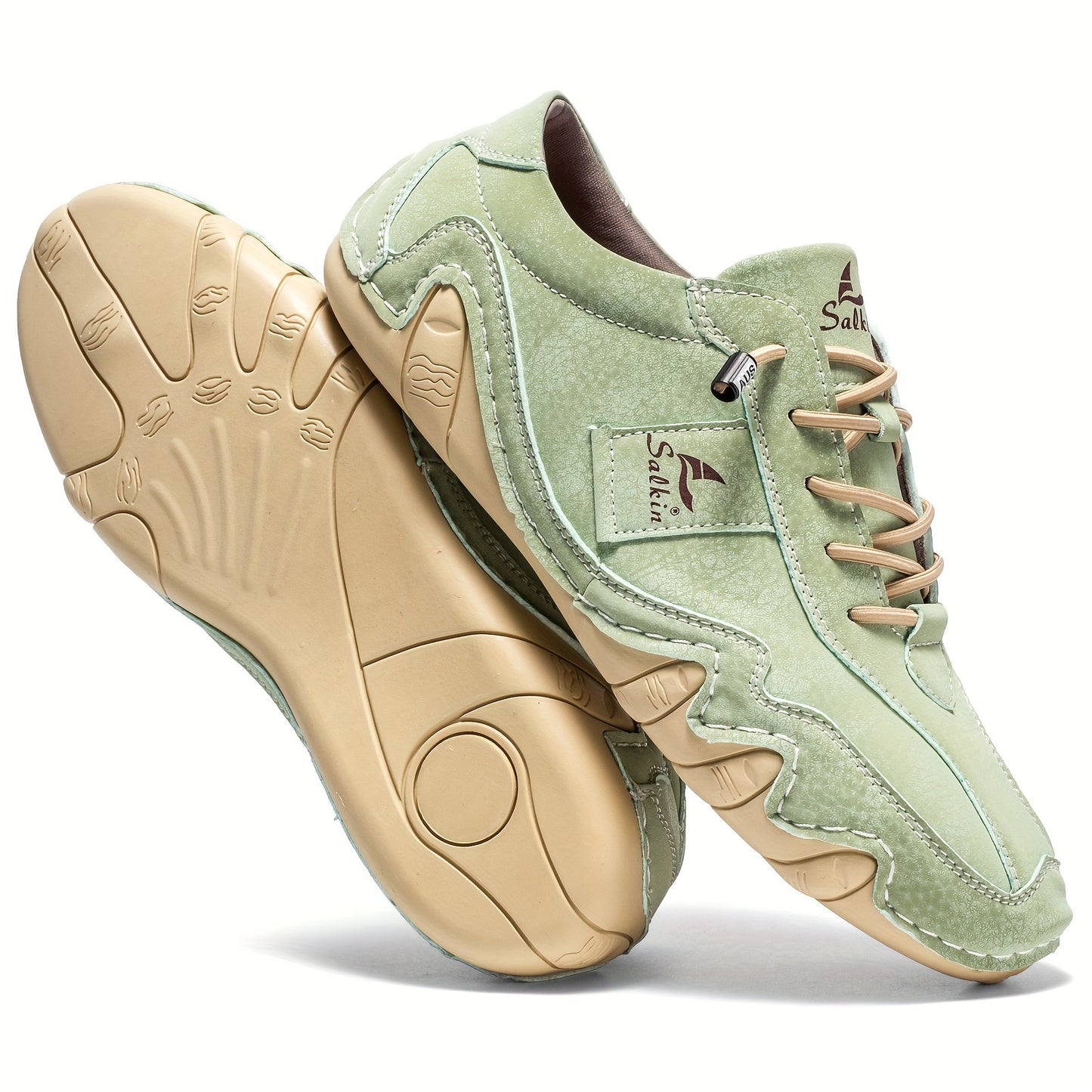 New Retro Style Stitching Casual Sneakers, Breathable Wear-resistant Non Slip Lace Up Shoes For Men's Outdoor Activities