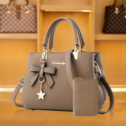 Borse con fiocco per donna, borsa a tracolla alla moda con portamonete, borsa a tracolla con manico superiore per l'ufficio
