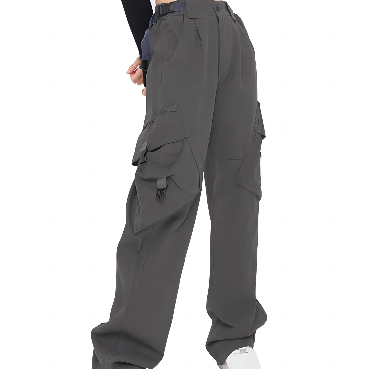 Women Cargo Pants Baggy Y2K High Elastic Waist Women's Pants with Pockets Comfy Fashion Straight Wide Leg Womens Trousers Women's Clothing