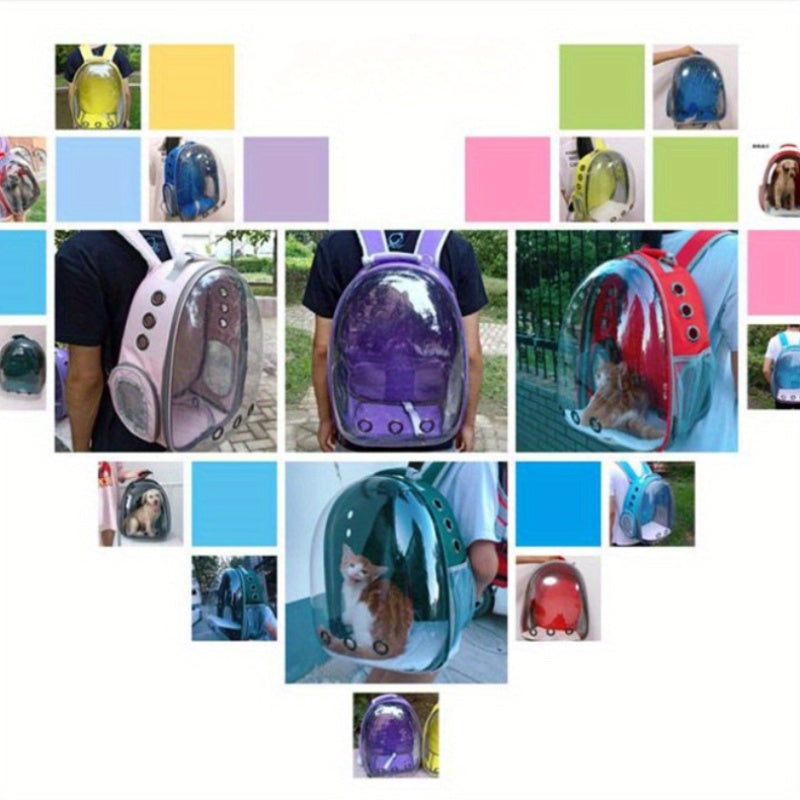 1pc Portable Pet Backpack with Zipper Closure, Hard-Sided Cat Carrier, Large Capacity Astronaut Capsule Bag, PC Material, Suitable for Various Outdoor Uses