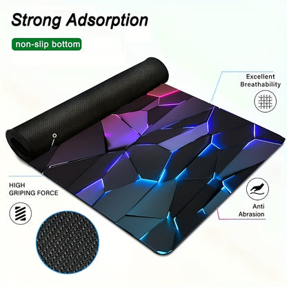 Tappetino per mouse da gioco con linee 3D di grandi dimensioni, base in gomma antiscivolo, tappetino da scrivania colorato per giocatori e uso in ufficio, regalo ideale per i giocatori