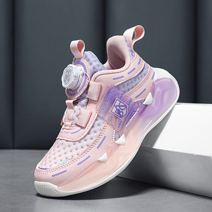 Sneakers basse casual con bottone girevole per ragazze, sneakers traspiranti, leggere e resistenti all'usura per la primavera e l'autunno