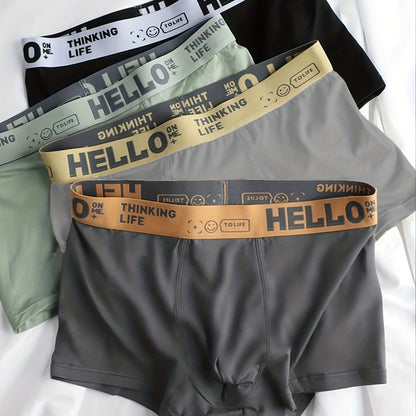 4PCS Men's Underpants Teenagers Men's Underpants Boxer Trendy Underpants Random Printing Non-positioning