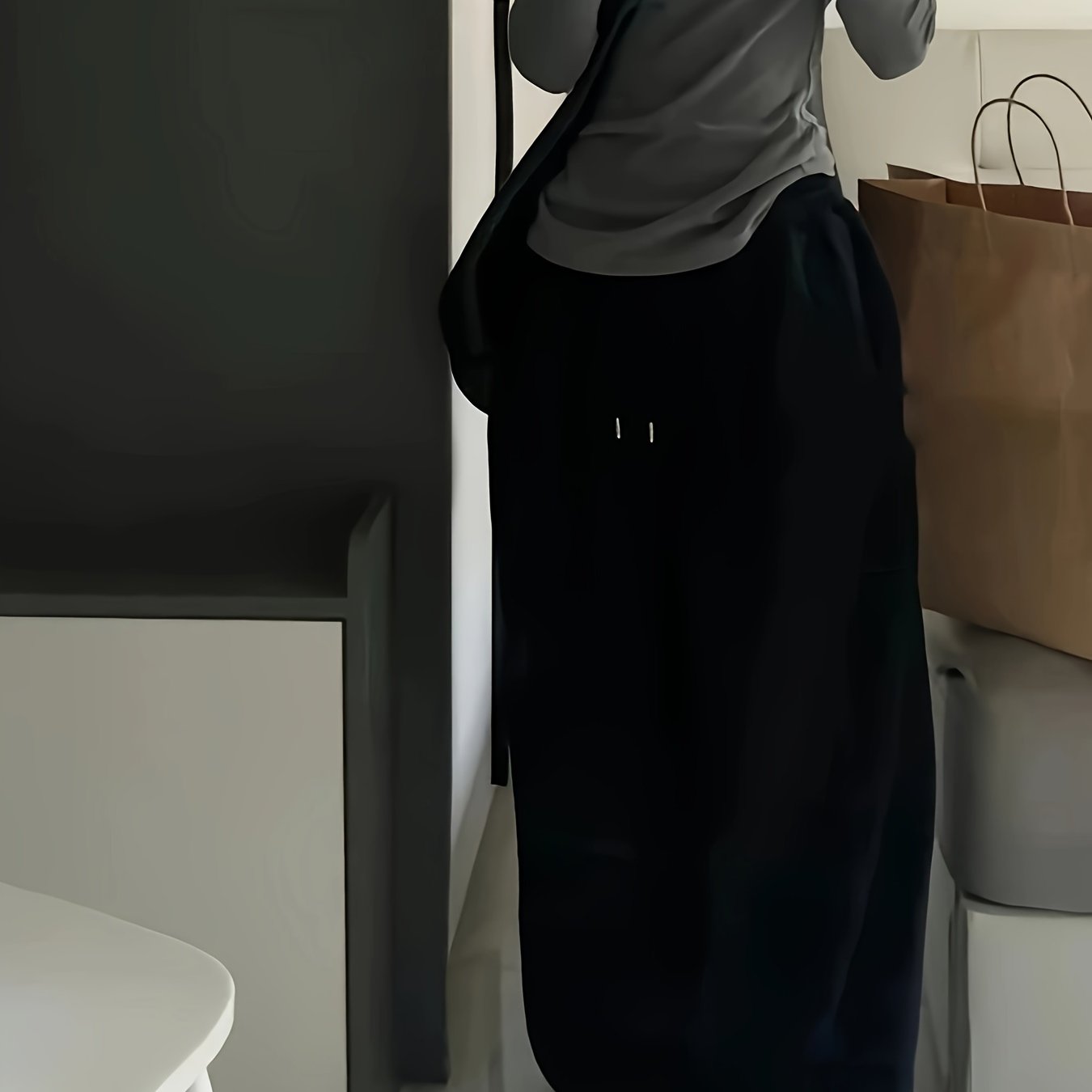 Pantaloni jogger con coulisse in tinta unita, pantaloni sportivi larghi e casual, abbigliamento da donna