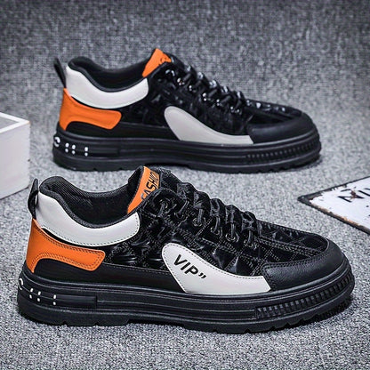 Men's Chic Street Style Colour Block Skateboard Shoes, Comfy Non Slip Casual Sneakers For Men's Outdoor Activities, Men's Footwear