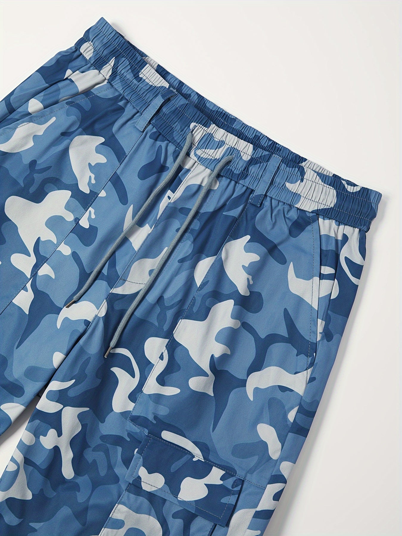 Pantaloni cargo mimetici da uomo con tasche con patta - Vestibilità ampia ed elegante per escursionismo, campeggio e streetwear, poliestere resistente